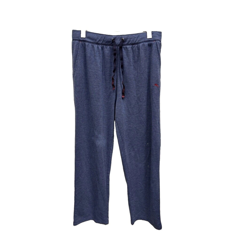Tommy Bahama Pants Men L Blue Sweat Lounge Relaxed Drawstring Pockets Logo Flaw